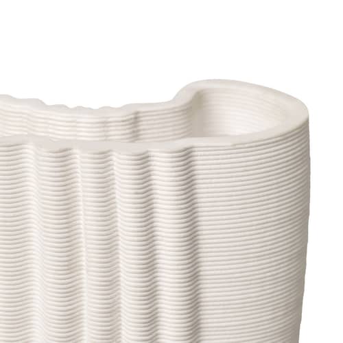 Vase Moire céramique blanc / L 19 x H 30 cm - Ferm Living - Blanc cassé - Grès
