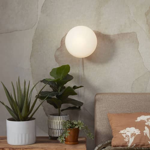 Applique avec prise Sapporo verre blanc / Ø 28 cm - It\'s about Romi - Blanc - Verre