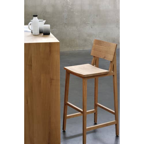 Barhocker N4 holz natur / H 80 cm - Eiche massiv - Ethnicraft - Eiche - massive Eiche
