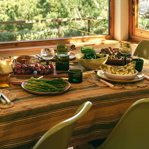 Bicchiere Tube vetro verde / 25 cl - HK LIVING - Verde Oliva - Vetro ruvido