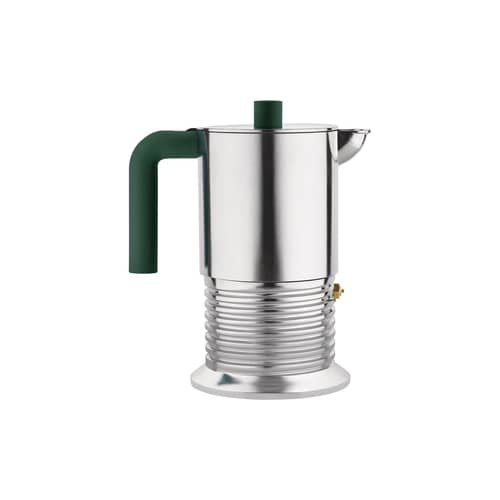 Cafetière italienne Vite vert / 6 tasses - 30 cl / Induction - Alessi - Vert vif & acier - Fonte d\'aluminium, Résine thermoplastique