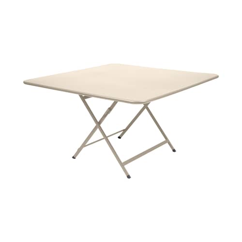 Caractère Foldable table metal white beige / 128 x 128 cm - Fermob - Nutmeg - Lacquered steel