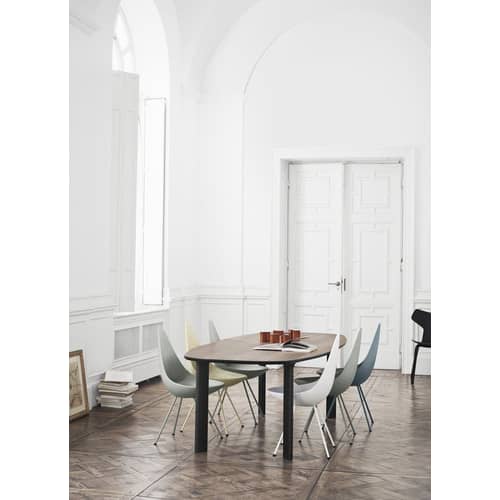 Chaise Drop plastique blanc / Réédition 1958 - Fritz Hansen - Blanc - Acier laqué, Nylon, Plastique ABS