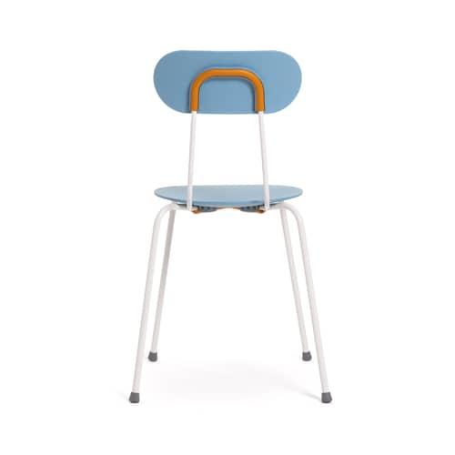 Chaise empilable Mariolina plastique bleu / Enzo Mari, 2002 - Magis - Bleu ciel / Piètement blanc - Acier verni, Polypropylène