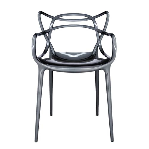 Chaise empilable Masters    / Métallisé - Philippe Starck, 2010 - Kartell - Titane - Technopolymère thermoplastique recyclé