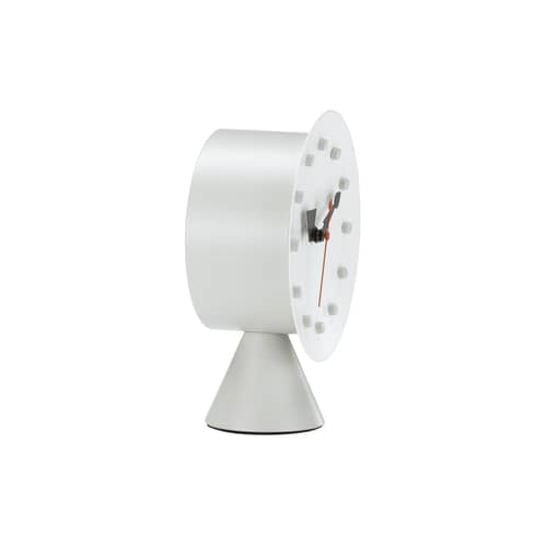 Desk Clock - Cone Base Clock Desk clock metal white / By George Nelson, 1947-1953 - Vitra - White - Aluminium