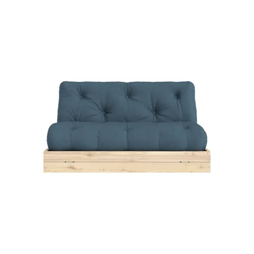 Divano convertibile Flip legno blu / L 145 cm - 3 posizioni - KARUP DESIGN - Blu petrolio 757 / Pino - Espanso, Fibre riciclate miste, Pino massello certificato FSC, Tessuto