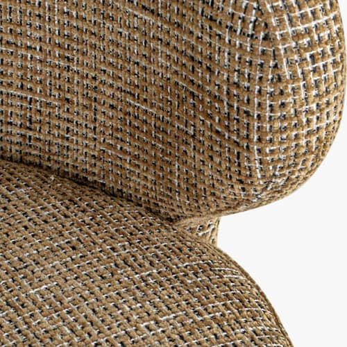 Gepolsterter Sessel Giulio textil braun - NV GALLERY - Karamel / Holz dunkel - FSC-zertifiziertes Holz, High Density-Schaum, Tissu Tweed