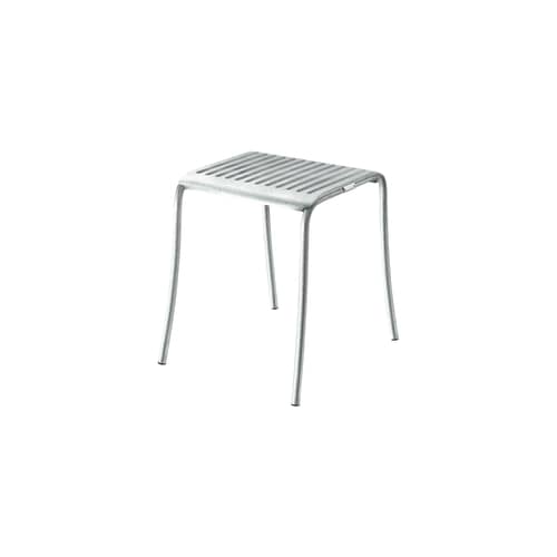 Hocker Patio Lames metall / Lattes - Tolix - Lackierter Rohstahl - Roh belassener, versiegelter Edelstahl