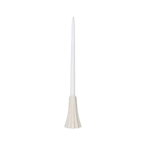 Kerzenleuchter Heli keramik weiß / Ø 8 x H 14 cm - BROSTE COPENHAGEN - H 14 cm / Creme - emaillierter Sandstein