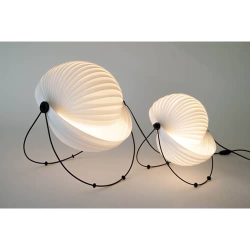 Lampe de table Eclipse plastique blanc / Ø 32 cm - Objekto - Ø 32 cm / Blanc - Acier recyclé, Polyéthylène, Polypropylène