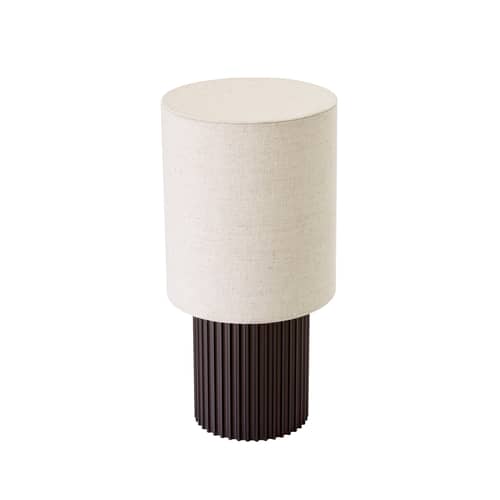 Lampe sans fil rechargeable Manhattan SC52   - &tradition - Bronze / Tissu beige - Aluminium extrudé, Tissu