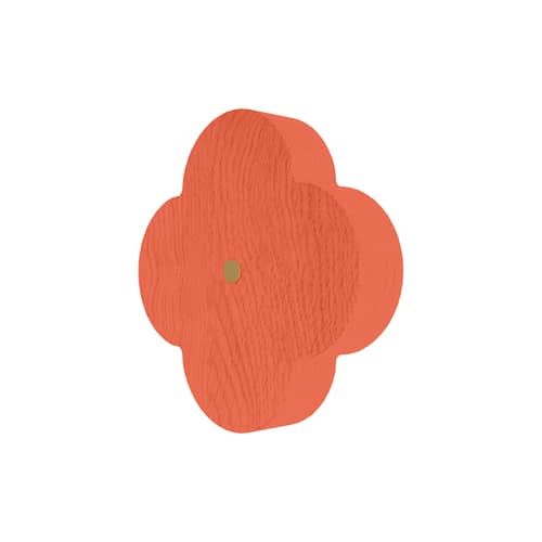 Patère Andrée bois orange Large / Ø 10 cm - Hartô - Corail épicé - Frêne massif