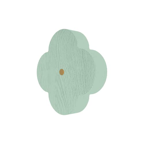 Patère Andrée bois vert Large / Ø 10 cm - Hartô - Vert givré - Frêne massif