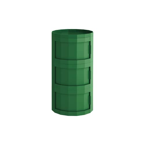 Rangement Facet High / H 66 cm - 3 portes / Avec roulettes - Hay - Vert épinard - ABS recyclé