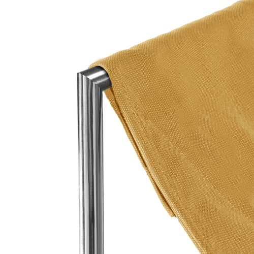 Rocking chair  tissu jaune OUTDOOR - valerie objects - Jaune / Structure acier poli - Acier inoxydable, Tissu outdoor