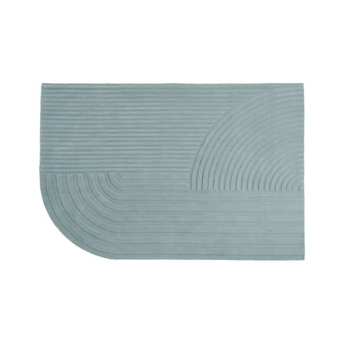 Tappeto Relevo tessuto verde / 170 x 240 cm - Taftato a mano - Muuto - verde salvia - Lana di Nuova Zelanda