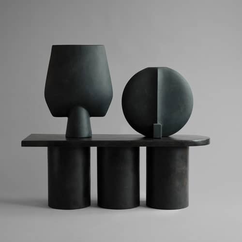Vase Guggenheim Big céramique noir / Ø 45 cm - 101 COPENHAGEN - Noir - Céramique