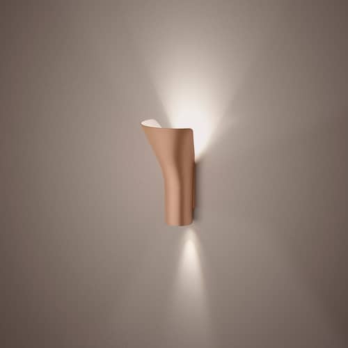 Torche LED Wall light metal brown - Foscarini - Copper - Varnished aluminium