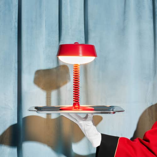 Bellboy Wireless rechargeable outdoor lamp metal red red metal / Ø 18 x H 30 cm - Fatboy - Lobby Red - Aluminium, Polypropylene, Steel
