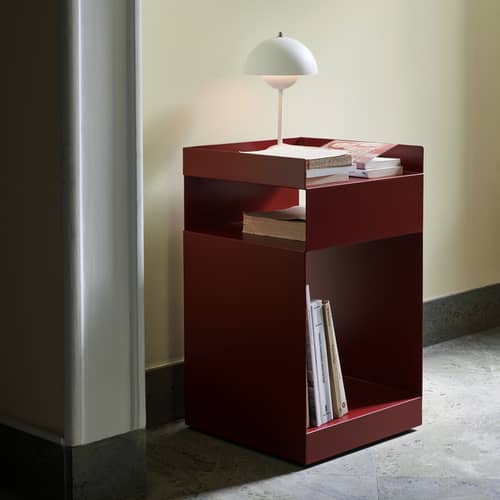 Caisson à roulettes Rotate SC73 métal rouge / 35 x 35 x H 59 cm - &tradition - Rouge - Acier
