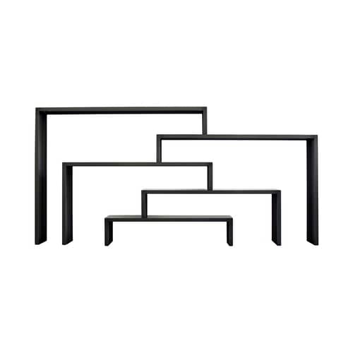 Set de 5 consoles Babilonia XL métal noir - Zeus - Phosphaté noir - Tôle d’acier naturelle