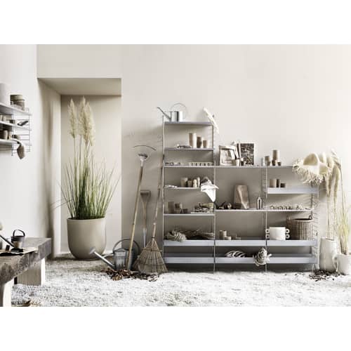 Etagère OUTDOOR métal perforé / Rebord bas - L 58 x P 30 cm - String Furniture - Rebord bas - Aluzinc
