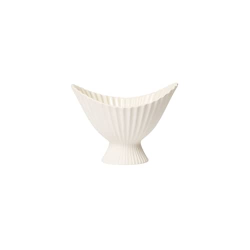 Schale Fountain Small keramik weiß / 19 x 15 x H 13 cm - Ferm Living - L 19 cm / Weiß - Sandstein