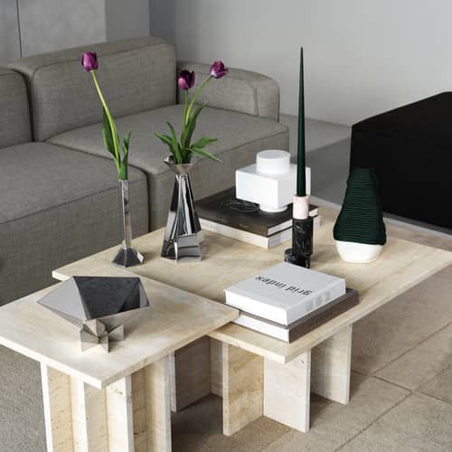 Kerzenleuchter Blox stein marmor grün / Modul - Normann Copenhagen - Dunkelgrün - 