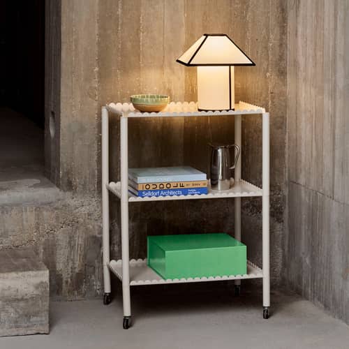 Lampada da tavolo Ava Pyramid tessuto bianco / H 32 cm - Hay - H 32 cm - Carta ECOPET, Tessuto
