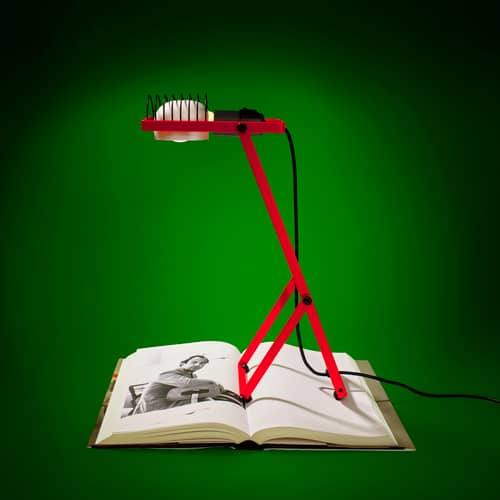 Lampe de table Sintesi métal rouge / Ernesto Gismondi, 1975 - Orientable - Artemide - Rouge - Aluminium