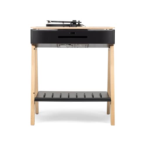 Enceinte Hi-Fi Bluetooth LX Platine Connect / Platine vinyle intégrée - La Boîte Concept - Chêne & noir - Aluminium, Chêne, MDF