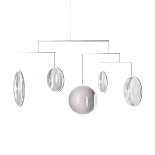 Suspension Focus X5 blanc / LED - L 160 x H 131 cm - DCW éditions - Blanc - Aluminium, PMMA