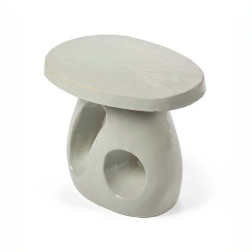 Table d\'appoint Amé 10 céramique gris / 52 x 37 x H 45 cm - Serax - Gris - Grès émaillé