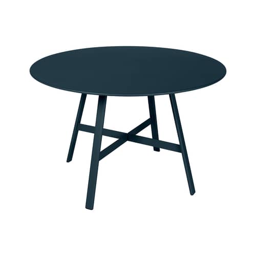 Table ronde So’O métal bleu / Ø 117 cm - 6 personnes - Fermob - Bleu acapulco - Acier