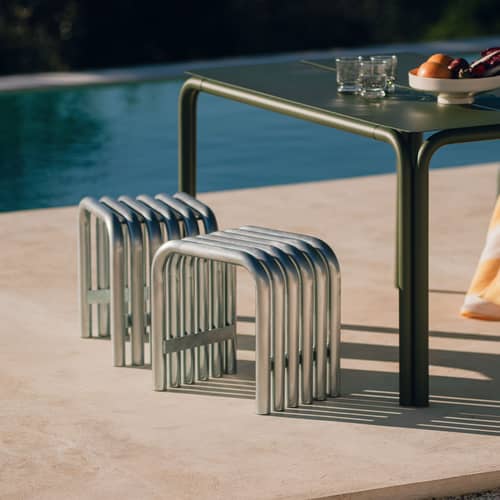 Tabouret Nokk métal - NOO.MA - Zinc - Acier galvanisé