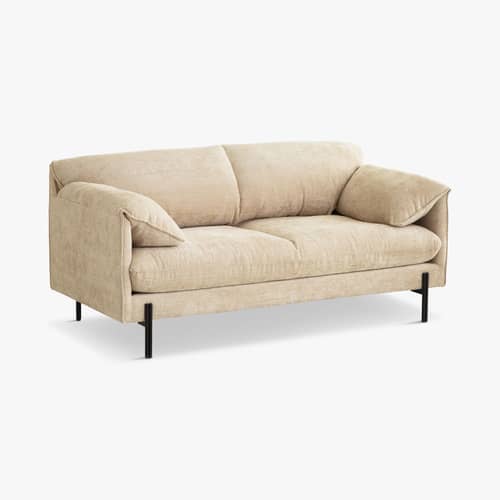 Divano 2 posti Camilla tessuto beige / L 167,5 cm - NV GALLERY - Beige antico - Ferro, Schiuma ad alta densità, Tessuto