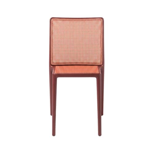 Chaise empilable Belvedere Tech / OUTDOOR - Tressage technopolymère - Kartell - Bordeaux / Tressage terracotta - Technopolymère, Technopolymère thermoplastique recyclé