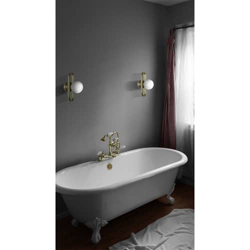 Cime Small OUTDOOR Bathroom wall light glass gold metal / Ø 12 cm - ENOstudio - Ø 12 cm / Gold - Blown glass, Steel