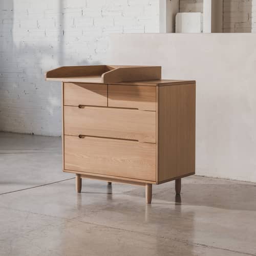 Comò Pure legno naturale / L 87 x H 85 cm - 4 Cassetti - NOBODINOZ - Comò - Rovere massello