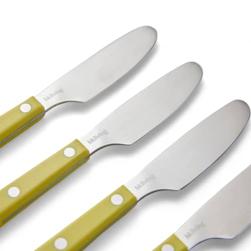 Couteau à beurre 70s plastique jaune / Set de 4 - L 15 cm - HK LIVING - Citron - Acier inoxydable, Acrylique