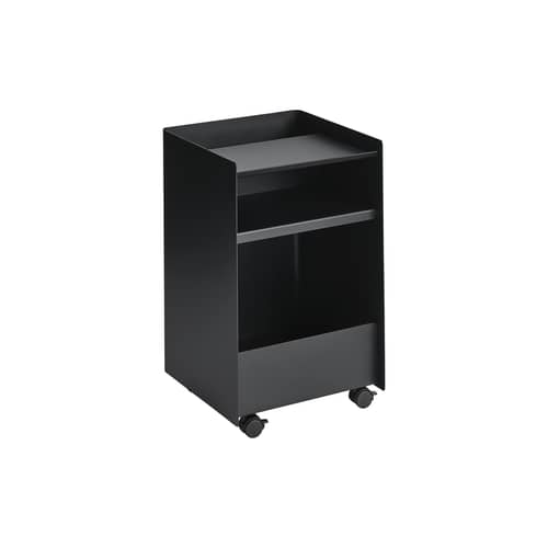 Servierwagen auf Rollen Folded Low metall schwarz / Aufgeklappt – H 61,5 cm - Muuto - Schwarz - Stahl