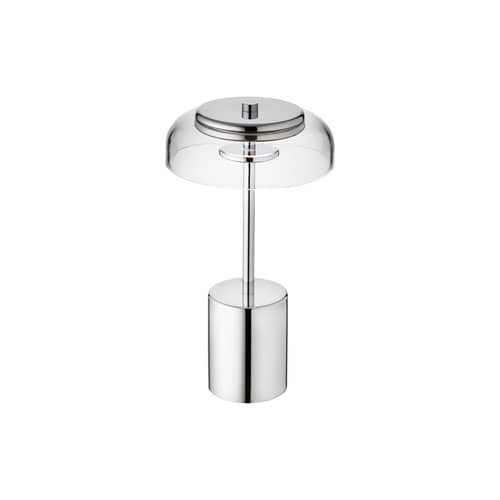 Lampada da esterno ricaricabile senza fili Blossi LED materiale plastico argento / H 26 cm - NUURA - Cromato / Trasparente - Acrilico, Metallo