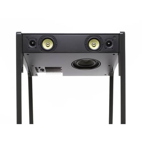 LD 130 Bluetooth speaker wood grey Laptop, iPhone & iPod compatible - W 69 cm - La Boîte Concept - Light grey - Leather, MDF