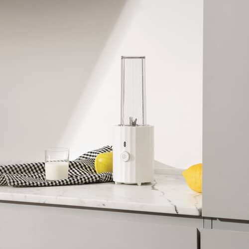 Mixeur personnel Plissé plastique noir / 380W - Verre de transport 550ml / Pour jus, smoothie, milkshake - Alessi - Noir - Acier inoxydable, Résine thermoplastique