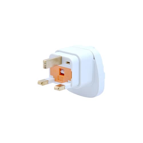 Netzadapter  plastikmaterial weiß / EU-Stecker auf UK-Steckdose - 250V 13A - NX - VON EU AUF UK - Plastikmaterial