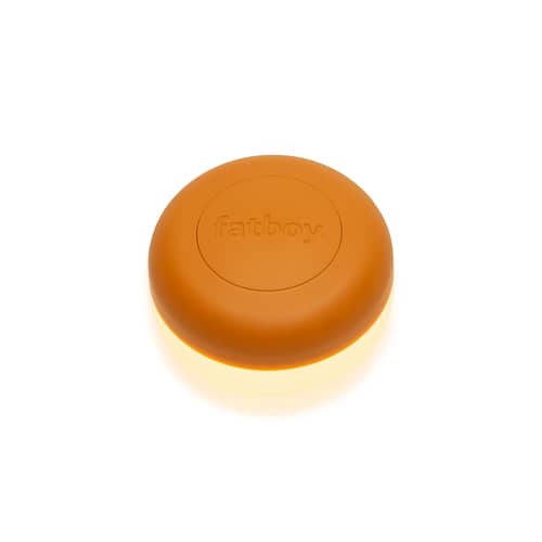 Outdoor-Wandleuchte Oloha Small metall orange / Lampe ohne Kabel - Ø 22,5 cm - Fatboy - Leuchtendes Orange - ABS, Silikon, Thermolackiertes Aluminium