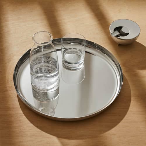 Plateau Eot - JM 14 / Jasper Morrison - Ø 35 cm - Alessi - Noir - Acier peint