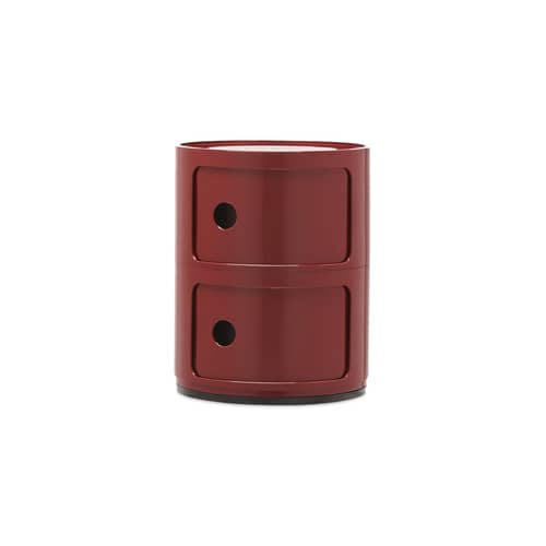 Rangement Componibili plastique rouge / 2 tiroirs - H 40 cm - Anna Castelli Ferrieri, 1968 - Kartell - Bordeaux - ABS