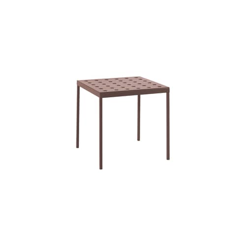 Balcony Square table metal red / 75 x 76 cm - Steel - Hay - Iron red - Powder coated steel